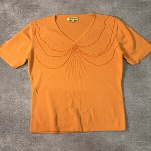 Vintage Orange Embellished Showtime Top